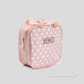 Pink Polka Dot Tote Lunch Bag